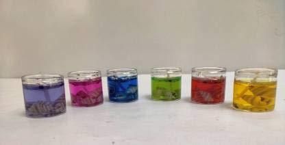 Multicolour Smokeless Decorated Mini Cute Glass Jelly Gel Candles (Pack of 12 Pcs) - PURE