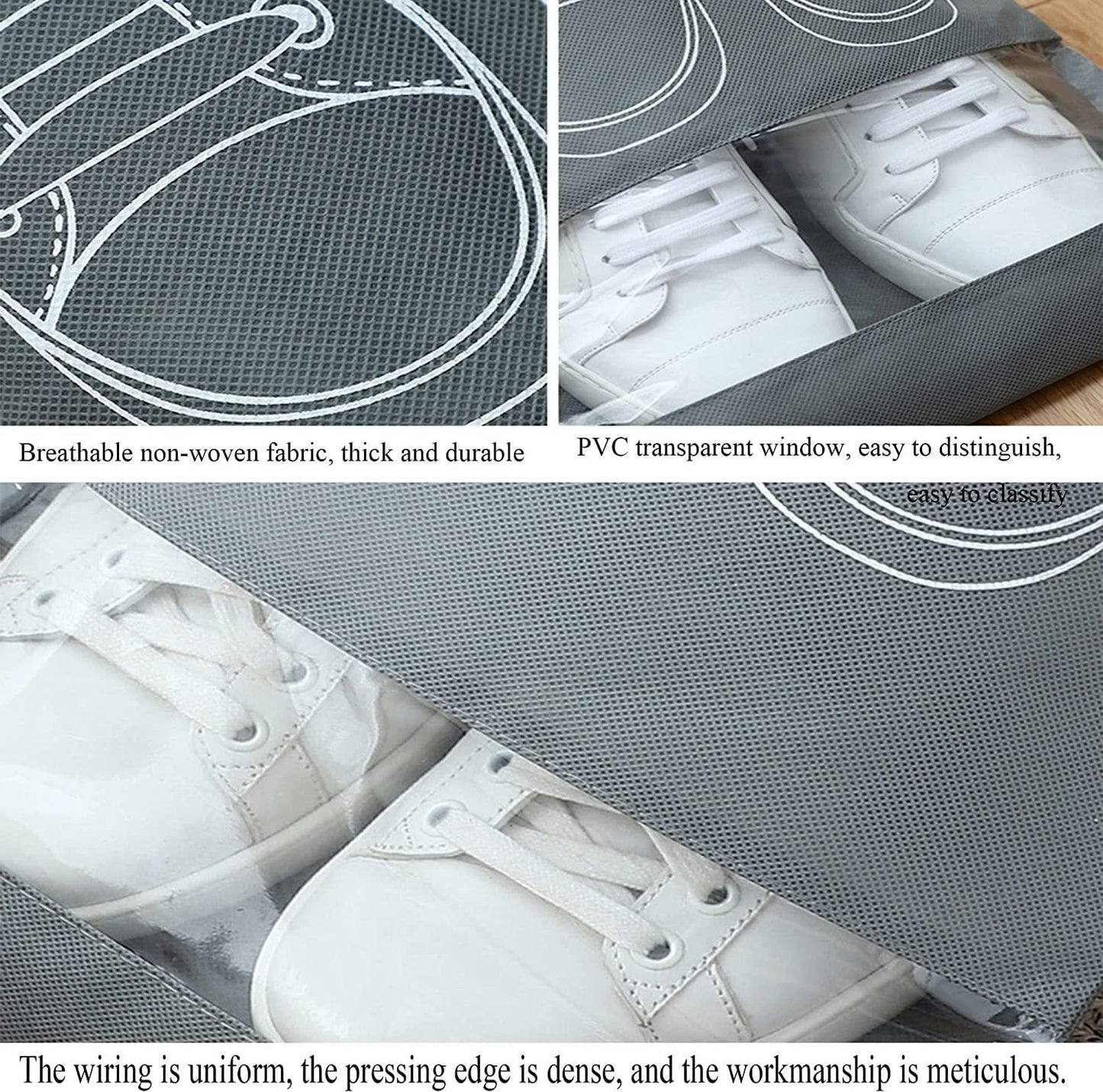 Shoe Bag - Transparent Window Portable Travel Dust-Proof Shoe Bags - PURE