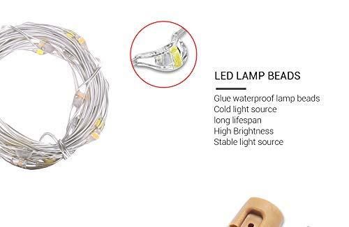 20 Led Wine Bottle Cork Copper Wire String Lights 2M Battery Operated (Warm White Pack Of 4) - PURE