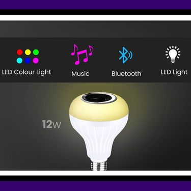 Colour Changing LED Bulb with Bluetooth Speaker & Remote - PURE