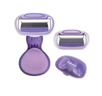 Mini Ultra Smooth Hair Removal Razor 4 Stainless Steel Blades with Aloe Vera & Vitamin E Lubrication ? (Pack of 1) - PURE