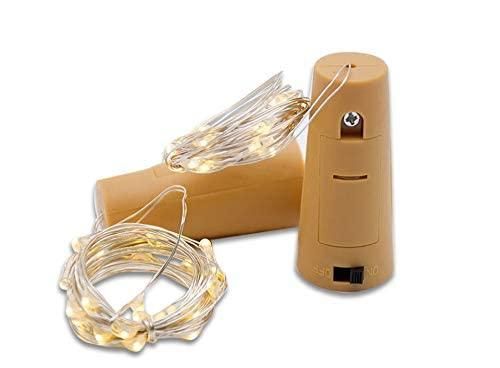20 Led Wine Bottle Cork Copper Wire String Lights 2M Battery Operated (Warm White Pack Of 4) - PURE