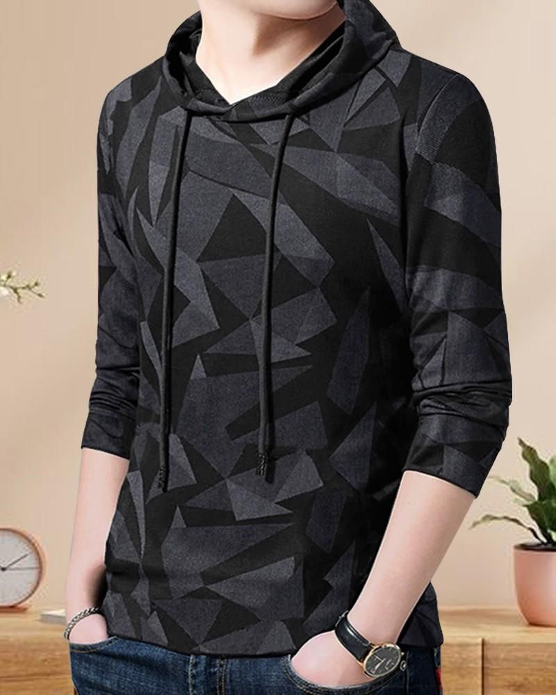 Eyebogler Men Printed Hood Neck T-shirt - PURE
