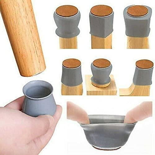 NOBILEA Silicone Chair Leg Protectors with Felt for Hardwood Floors (6PCS), Silicone Furniture Leg Cover Pad for Protecting Floors from Scratches and Noise, Smooth Moving for Chair Feet. - PURE