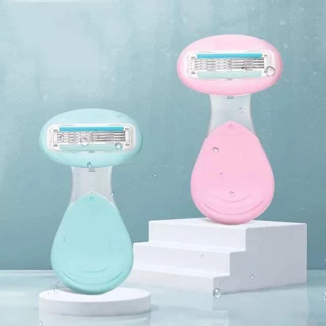 Mini Ultra Smooth Hair Removal Razor 4 Stainless Steel Blades with Aloe Vera & Vitamin E Lubrication ? (Pack of 1) - PURE