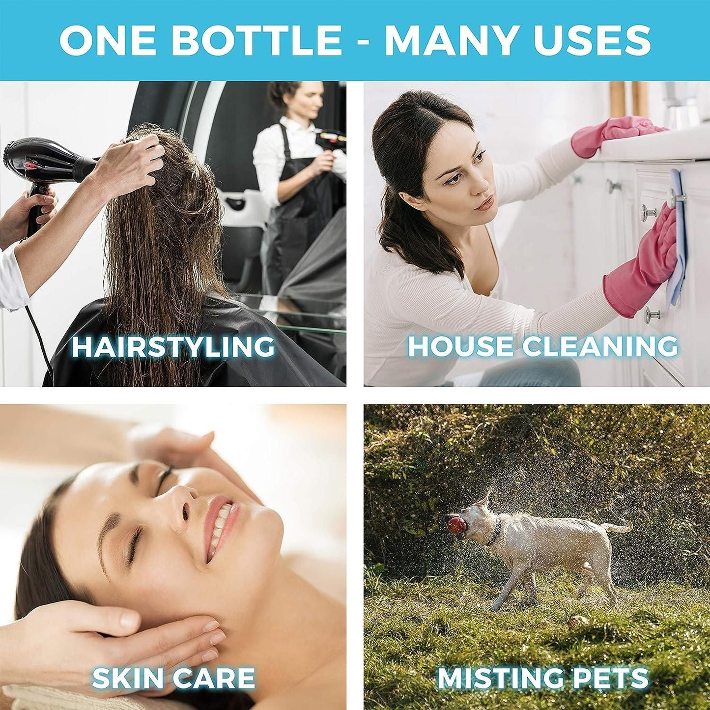 Continuous Spray Bottle - Water Mister For Hairstyling, Plants, Cleaning, Cooking, Misting & Skin Care - PURE