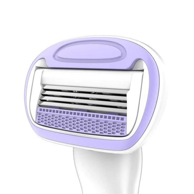 Mini Ultra Smooth Hair Removal Razor 4 Stainless Steel Blades with Aloe Vera & Vitamin E Lubrication ? (Pack of 1) - PURE