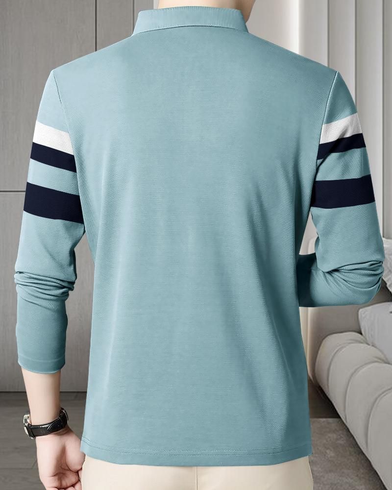 Eyebogler Men Full Sleeves Polo Neck T-shirt - PURE