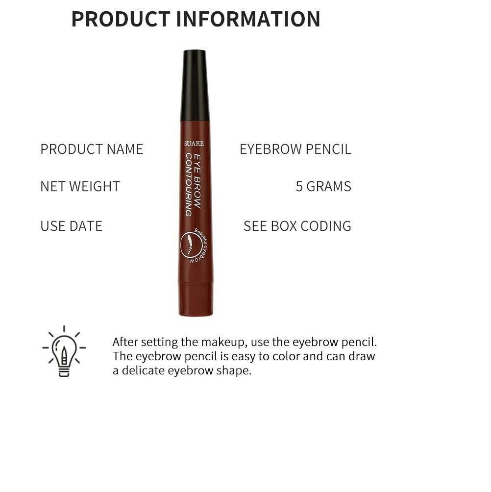 Waterproof 4 Points Microblading Eyebrow Pen with a Micro-Fork Tip Applicator - PURE