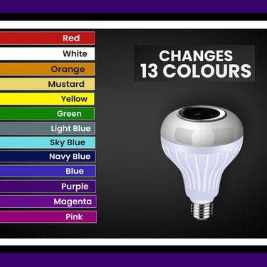 Colour Changing LED Bulb with Bluetooth Speaker & Remote - PURE