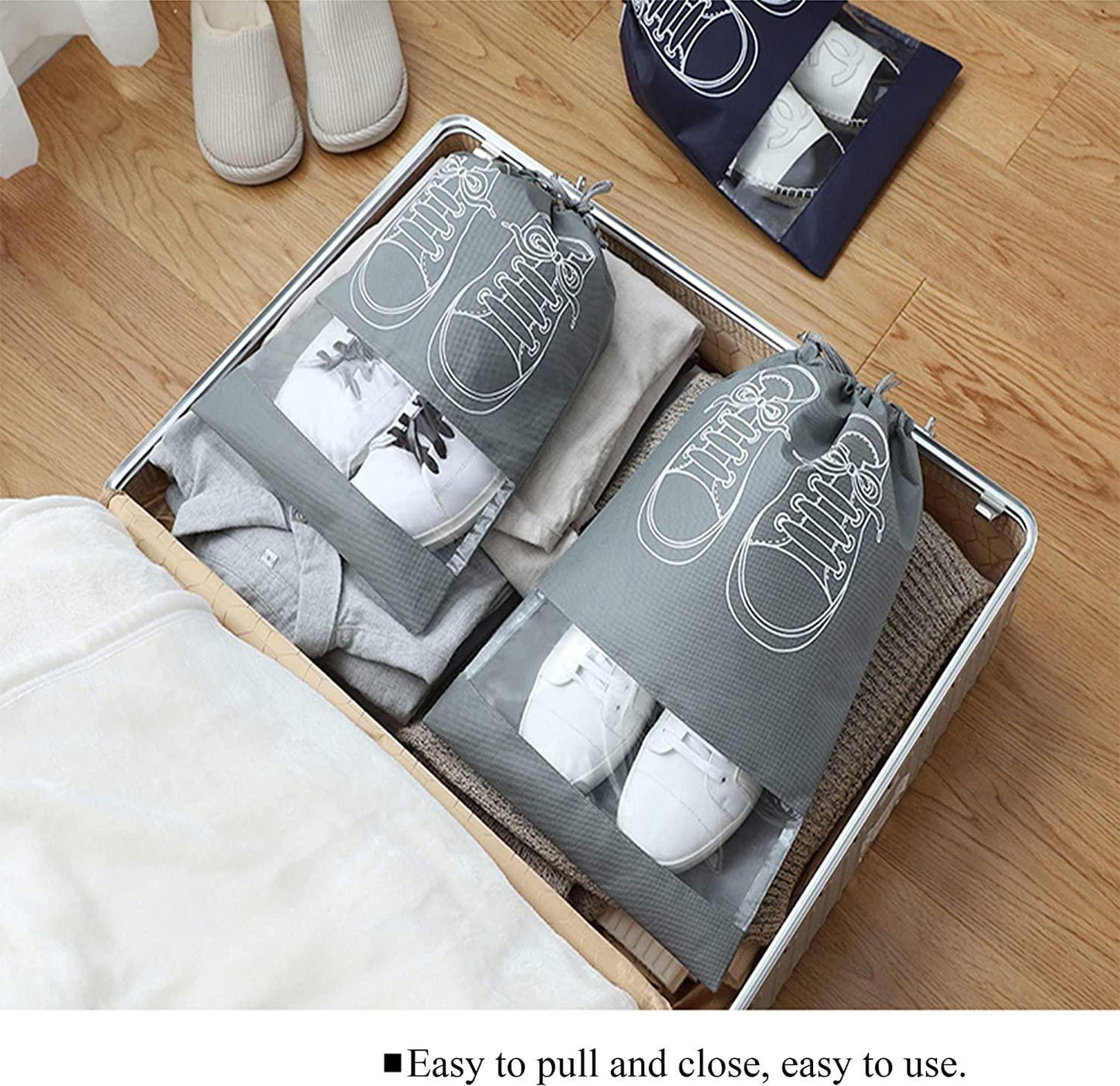 Shoe Bag - Transparent Window Portable Travel Dust-Proof Shoe Bags - PURE
