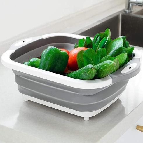 Collapsible Cutting Board With Dish Tub Basket - PURE