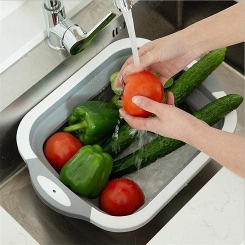 Collapsible Cutting Board With Dish Tub Basket - PURE