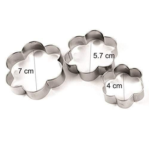 Cookie Cutter-Flower,Round,Heart,Star Shape Biscuit Baking Stainless Steel Metal Molds Shape Cutters for Kitchen,Baking,Halloween & Christmas Small Size Cookie Cutters Cookie Cutter (Pack of 12) - PURE