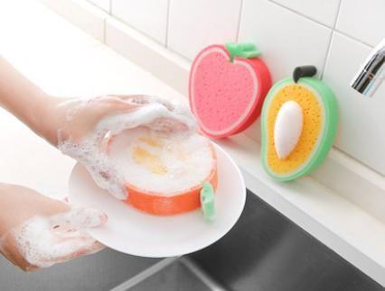 Cleaning Sponge- Fruits Shaped Kitchen/Bathroom Wash Cleaning Sponge (Pack of 4) - PURE