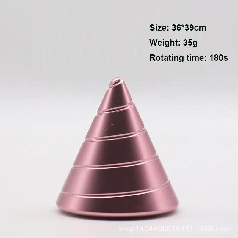 Metal Desktop Stress Relief Cone Gyroscope Office Desk Fidget Toys Optical Illusion Flowing Finger Toys Table Fidget Toys - PURE