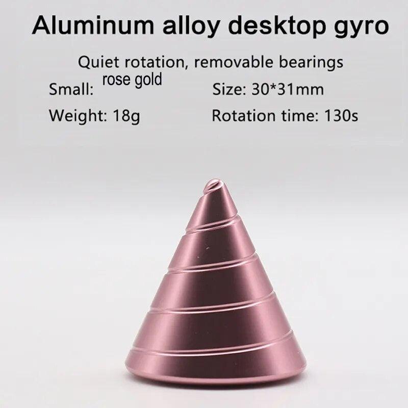 Metal Desktop Stress Relief Cone Gyroscope Office Desk Fidget Toys Optical Illusion Flowing Finger Toys Table Fidget Toys - PURE