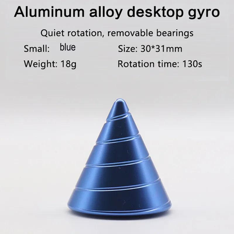 Metal Desktop Stress Relief Cone Gyroscope Office Desk Fidget Toys Optical Illusion Flowing Finger Toys Table Fidget Toys - PURE