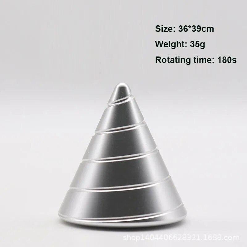 Metal Desktop Stress Relief Cone Gyroscope Office Desk Fidget Toys Optical Illusion Flowing Finger Toys Table Fidget Toys - PURE