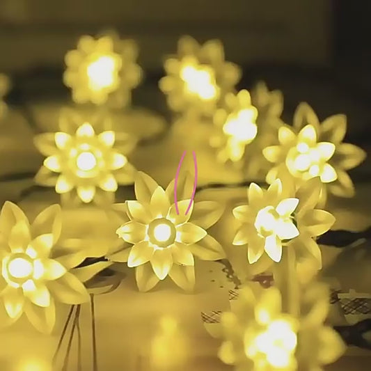 16 Led Lotus Flower Decoration Lights, 3 Meters