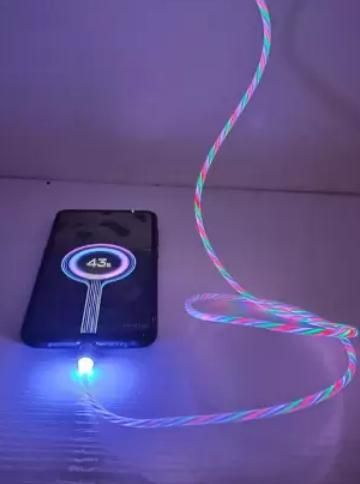 Fast 3 in 1 Multiple Pin With LED Light Magnetic Charging Charging Pad - Assorted color - PURE