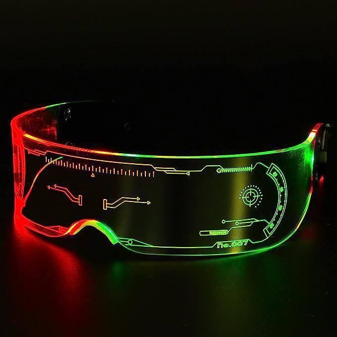 Led Glasses Light Up Glasses Led Visor Glasses 7 colors and 5 modes, Luminous Glasses for Halloween Cosplay Party Bar - PURE