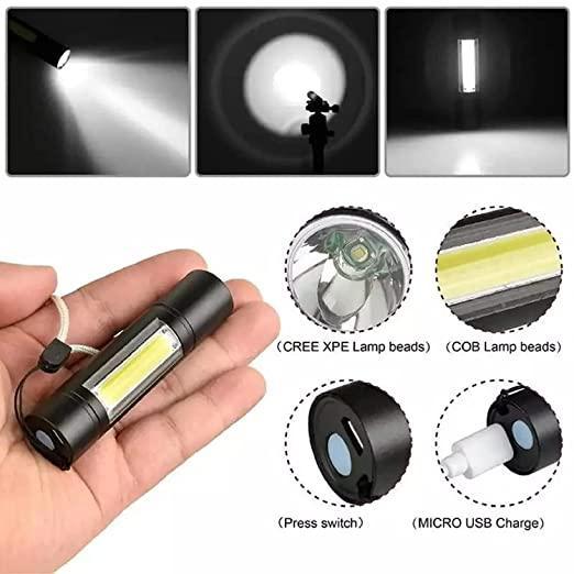 Pocket Size Mini Portable XPE + COB LED Tactical Flashlight - PURE