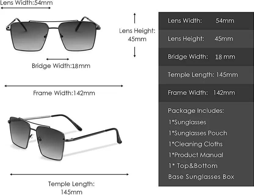 UV Protection Retro Square Sunglasses - PURE