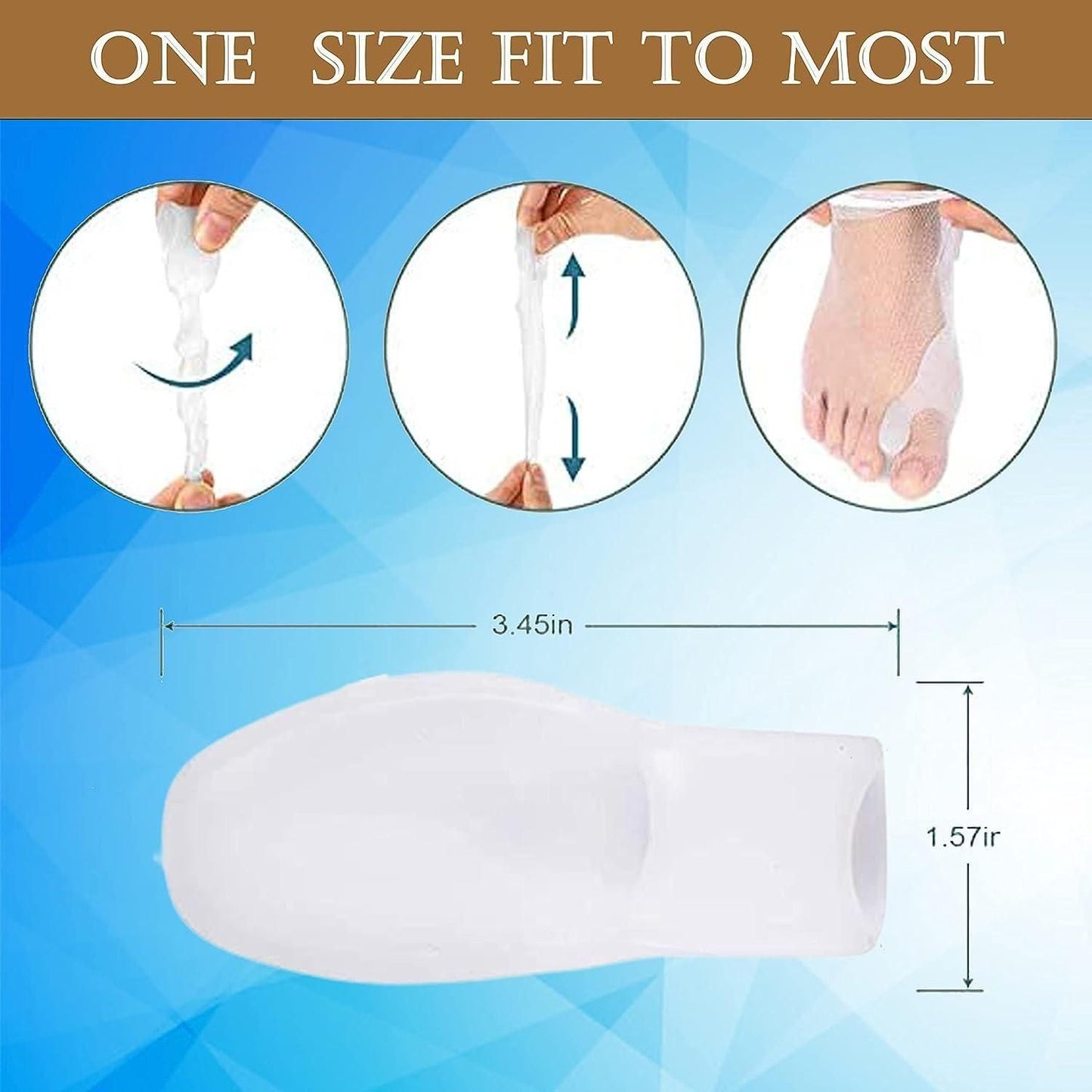 Silicone Toe Separator For Adults Bunion Corrector Splint Kit For Toe - PURE