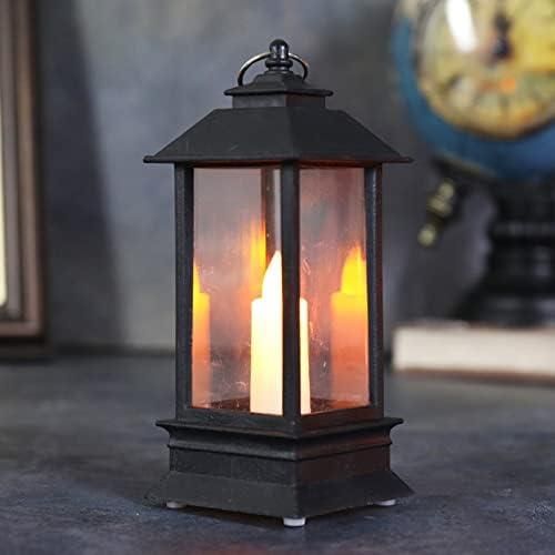 Decorative Lanterns Hanging Lantern with Flashing Led Pillar Candles Battery Operated(Pack Of 6) - PURE