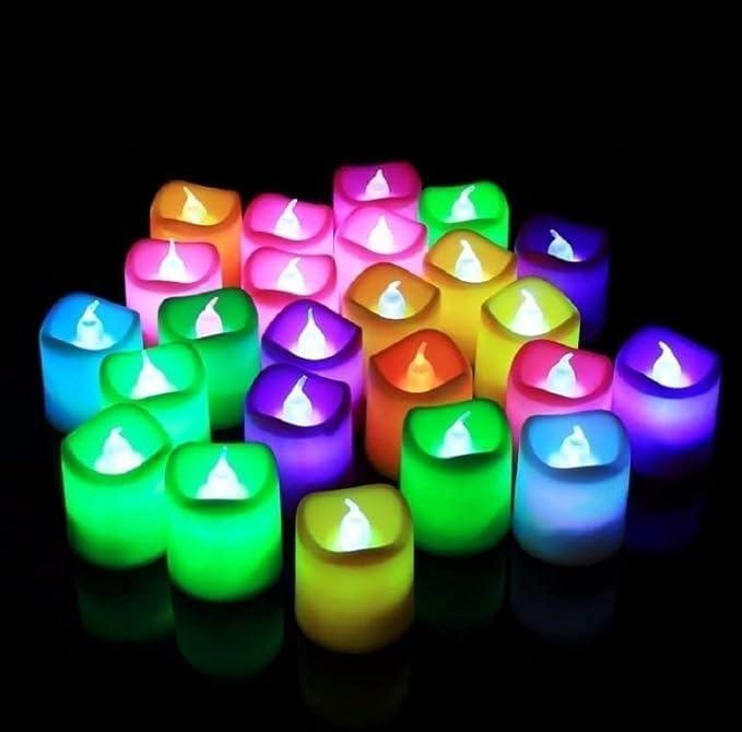 Plastic Flameless & Smokeless Led Tealight Candles Set of 12 - PURE