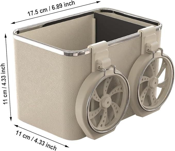 Car armrest Storage Box with 2 Foldable Cup Holder Multifunctional Universal car Console Box - PURE