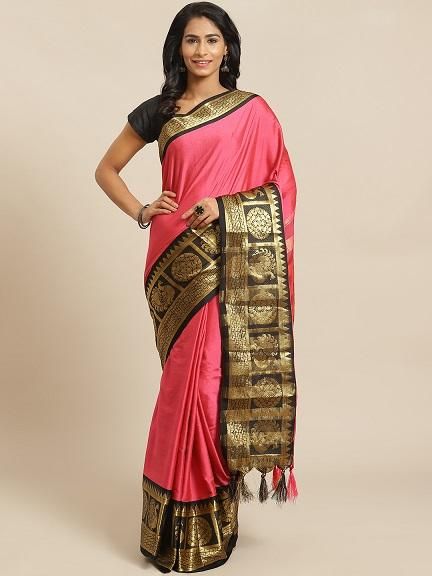 Glamorous Zari Weaving Cotton Saree - PURE