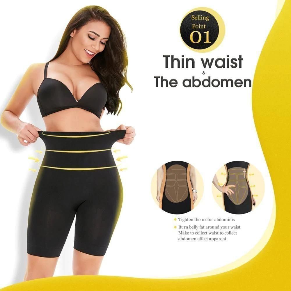 4-in-1 Shaper - Quick Slim Shape Wear Tummy, Back, Thighs, Hips - Black/Efffective Seamless Tummy Tucker - PURE