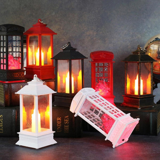 Decorative Lanterns Hanging Lantern with Flashing Led Pillar Candles Battery Operated(Pack Of 6) - PURE