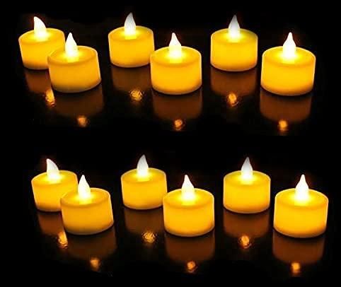 Battery Operated LED Candle Diya Decorative Lights Pack of 12 - PURE