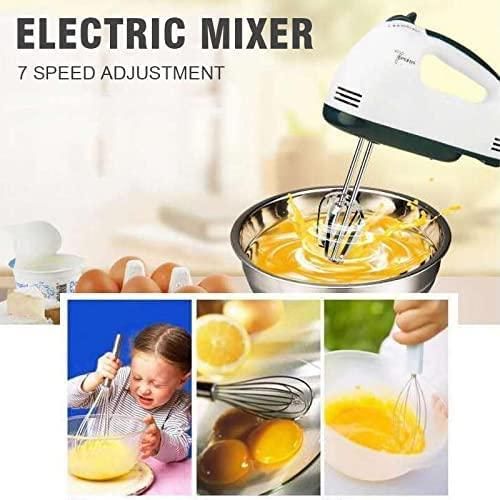 Hand Mixer and Hand Blender Variable 7, 260 Watt Stainless Steel (White) - PURE