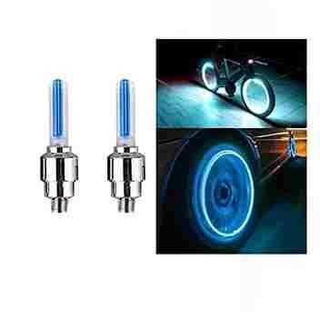 Bike/Bicycle Tyre Led Light Rim Valve Cap Flashing With Motion Sensor (Blue) - PURE