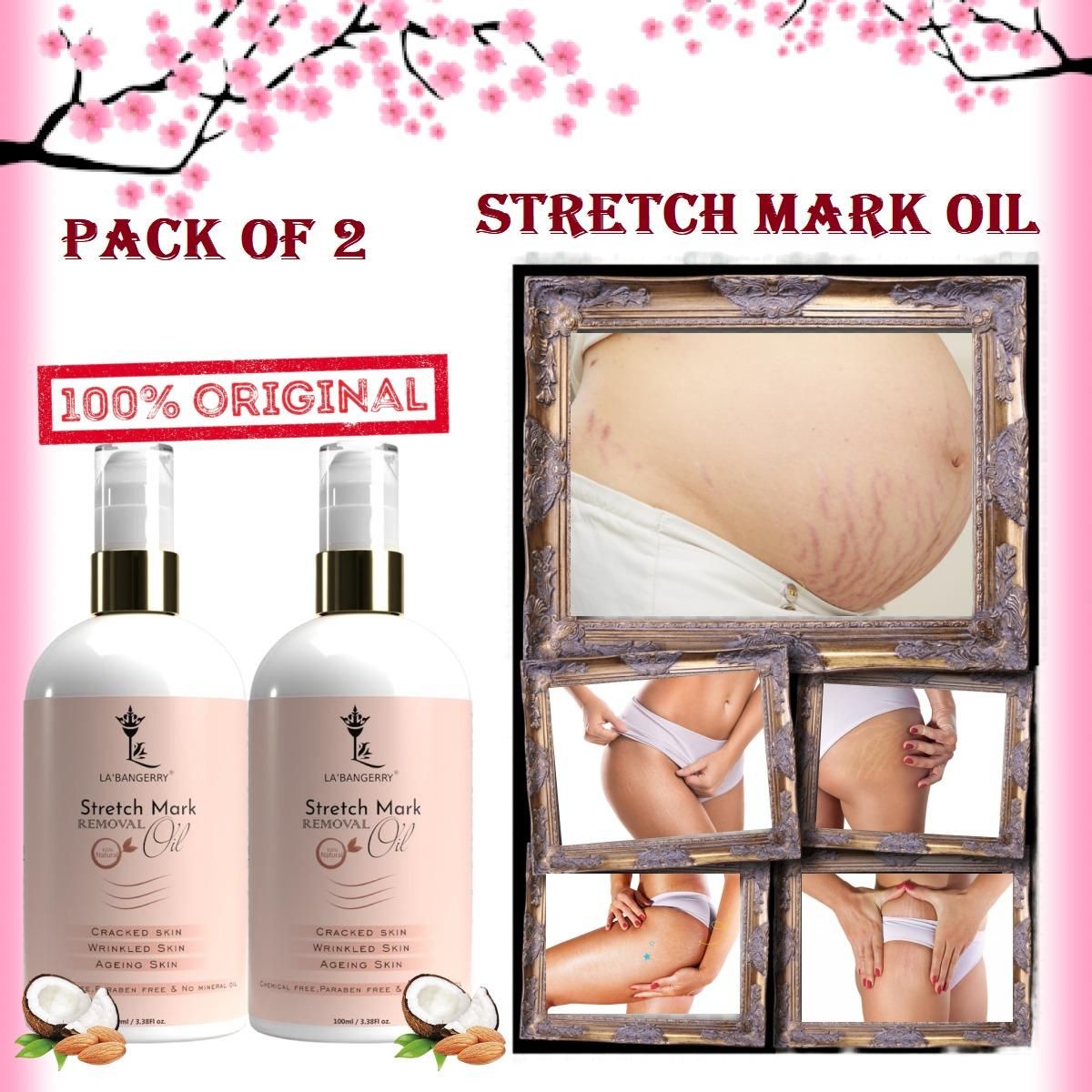 LA'BANGERRY Stretch Marks Removal Oil Pack of 2 - PURE