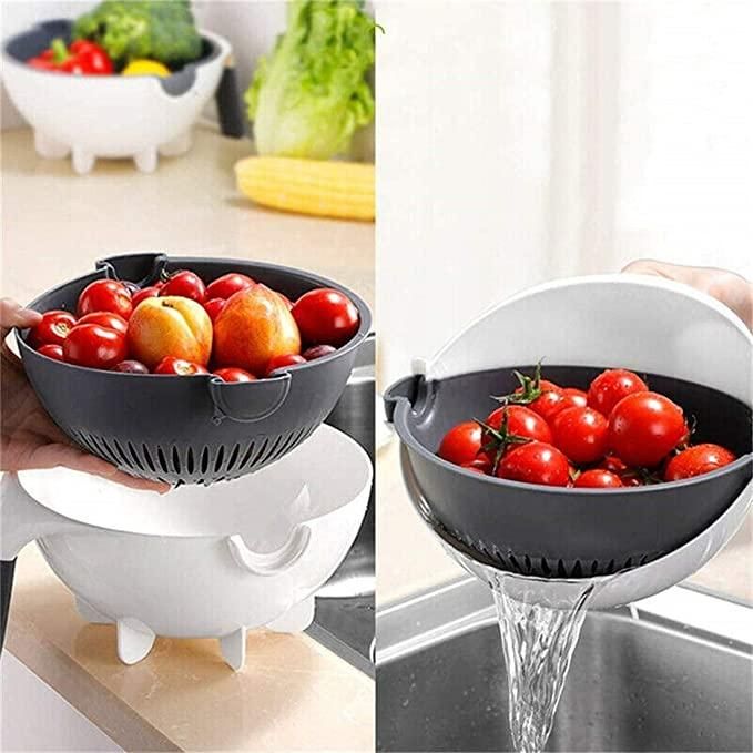 9 in 1 Multifunction Plastic Magic Rotate Vegetable Cutter - PURE