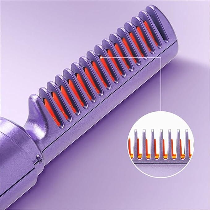 2 in 1 Anti-Scald Hair Straightener Brush and Curler Portable - PURE