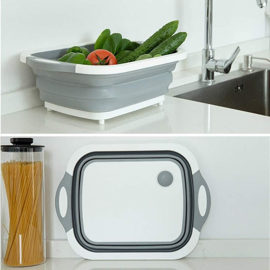 Collapsible Cutting Board With Dish Tub Basket - PURE