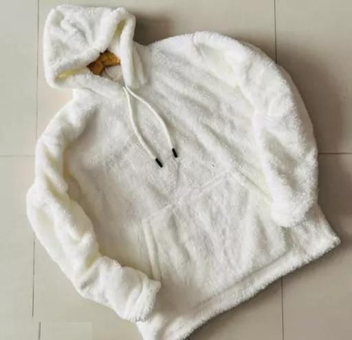 Men White Hoodie Sweatshirt - PURE