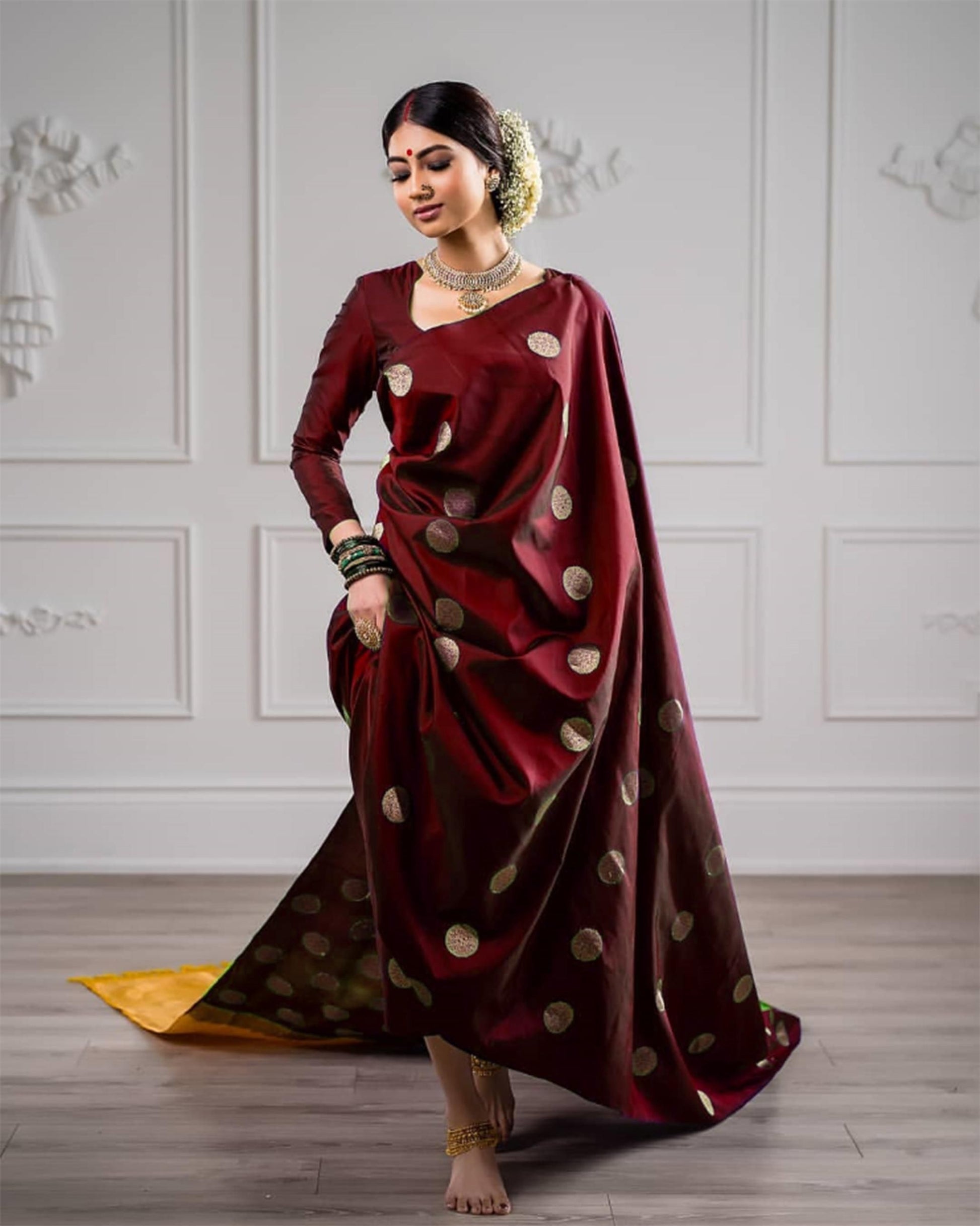 Women's Zari Work Silk Sarees - PURE