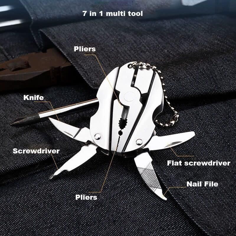Pure Key Chain 7 in 1 Multipurpose Toolkit Keychain