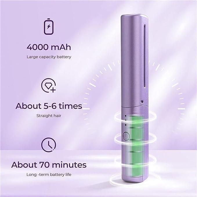 2 in 1 Anti-Scald Hair Straightener Brush and Curler Portable - PURE