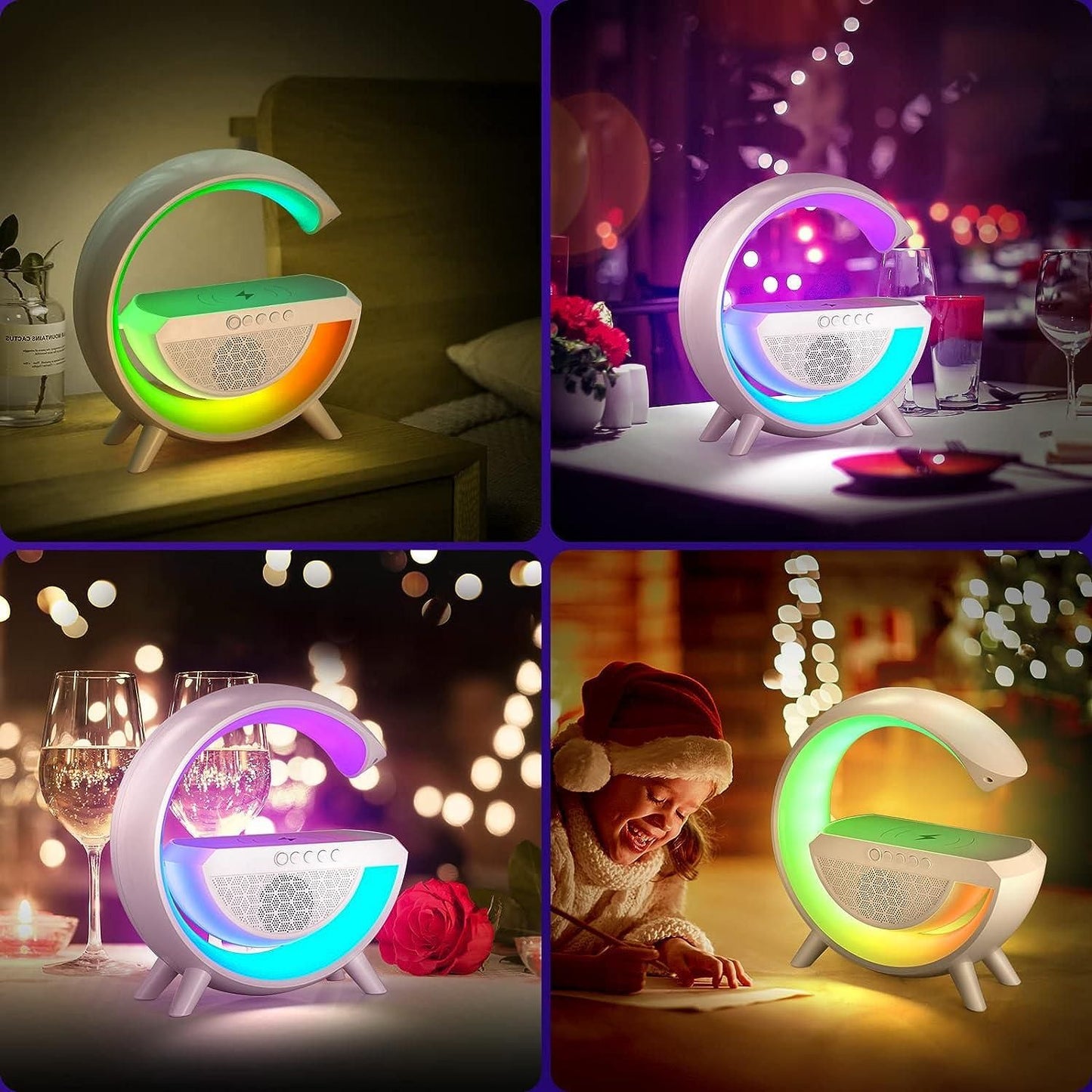 Wireless Charging Atmosphere Lamp with Bluetooth Speaker - (1000 OFF) - PURE