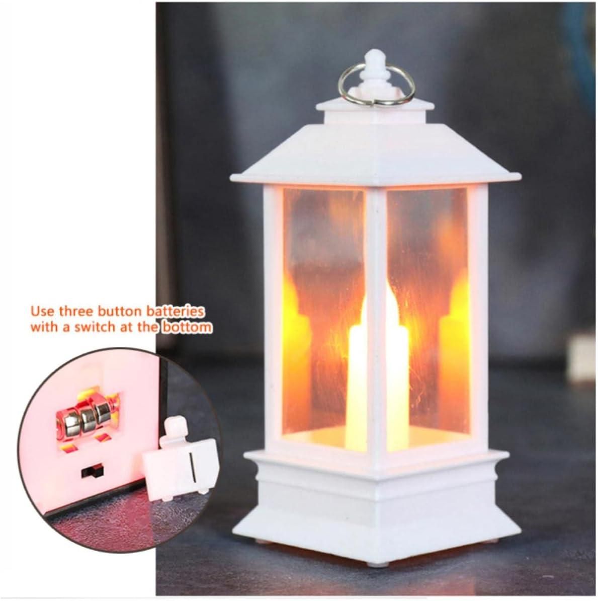 Decorative Lanterns Hanging Lantern with Flashing Led Pillar Candles Battery Operated(Pack Of 3) - PURE