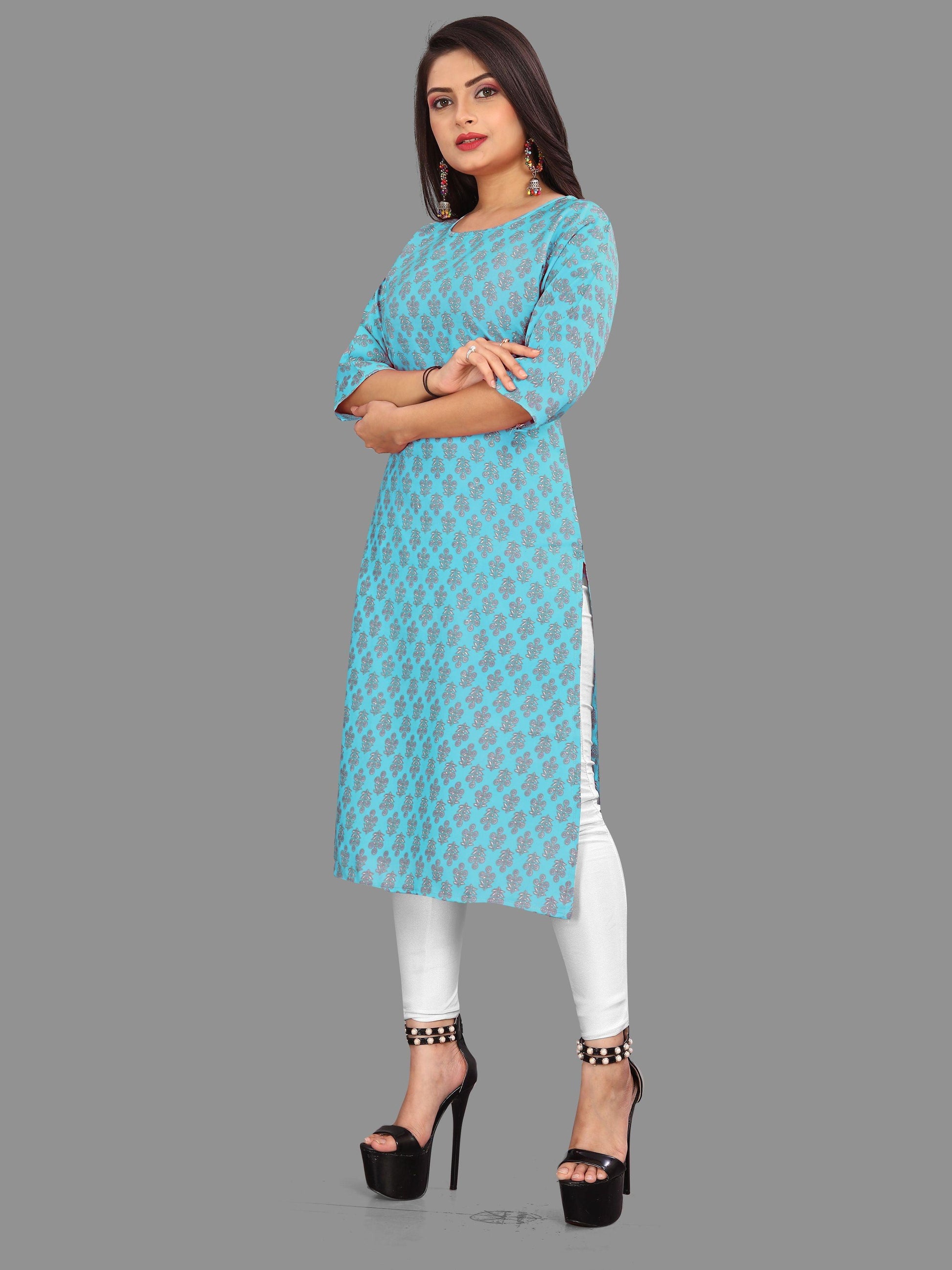 Women's Printed Crepe Kurtis - PURE