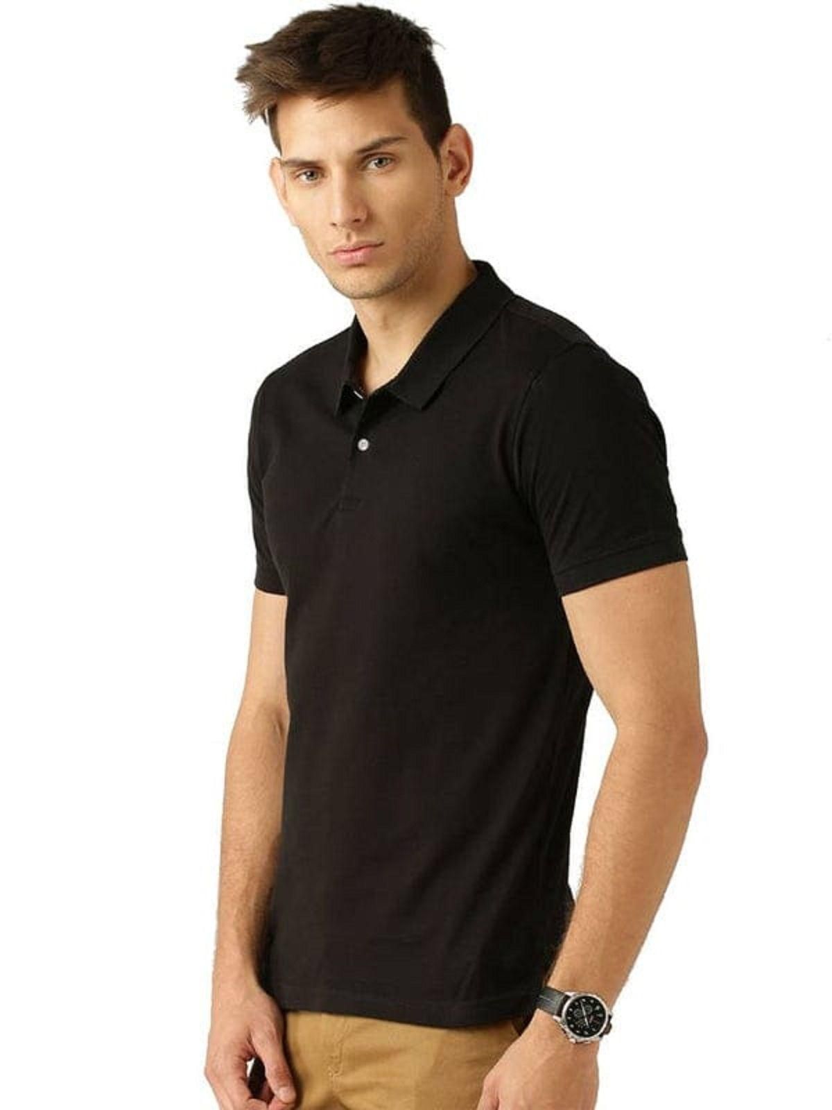 Fidato Men's Half Sleeves Polo Neck T-shirt 4PPT11 (Pack of 4) - PURE